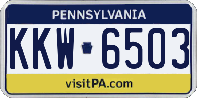 PA license plate KKW6503