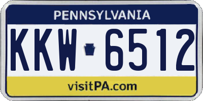 PA license plate KKW6512