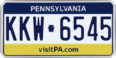 PA license plate KKW6545