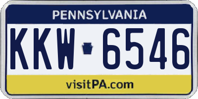 PA license plate KKW6546