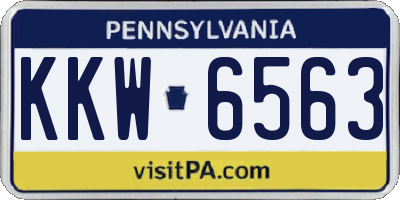 PA license plate KKW6563