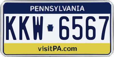 PA license plate KKW6567