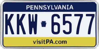 PA license plate KKW6577