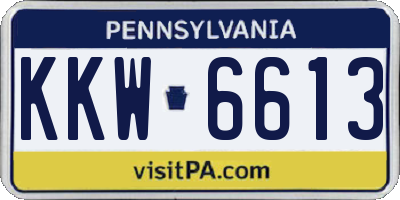 PA license plate KKW6613