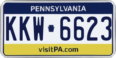 PA license plate KKW6623