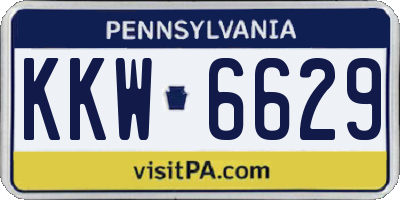 PA license plate KKW6629