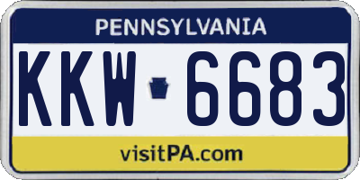 PA license plate KKW6683