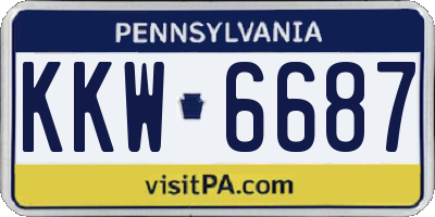 PA license plate KKW6687