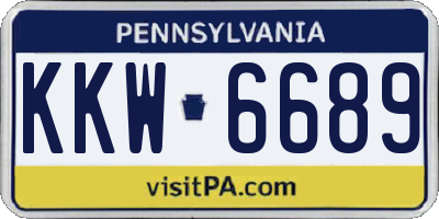 PA license plate KKW6689