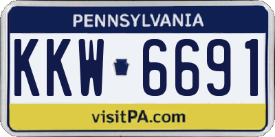 PA license plate KKW6691