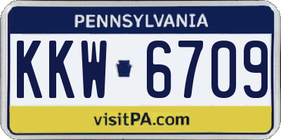 PA license plate KKW6709