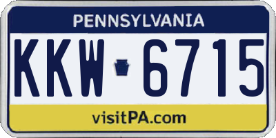 PA license plate KKW6715