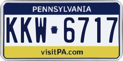 PA license plate KKW6717