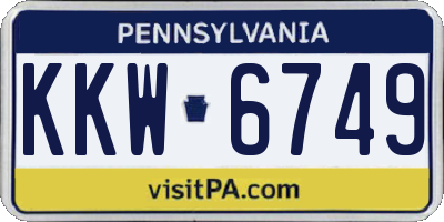 PA license plate KKW6749