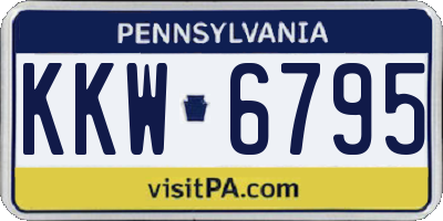 PA license plate KKW6795