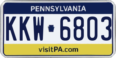 PA license plate KKW6803