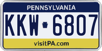 PA license plate KKW6807