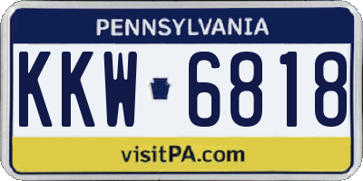 PA license plate KKW6818