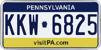PA license plate KKW6825