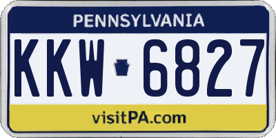 PA license plate KKW6827