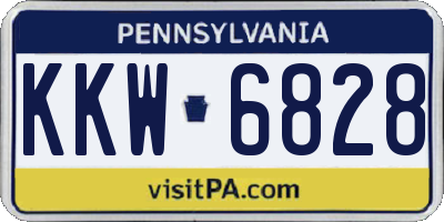 PA license plate KKW6828