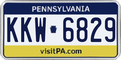 PA license plate KKW6829