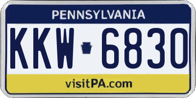 PA license plate KKW6830
