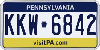 PA license plate KKW6842