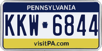 PA license plate KKW6844