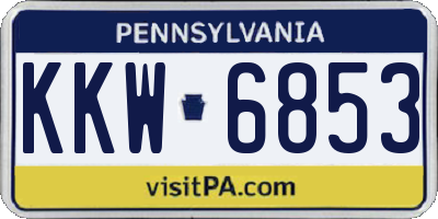 PA license plate KKW6853