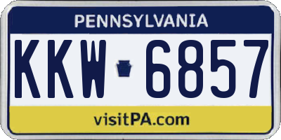 PA license plate KKW6857