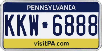 PA license plate KKW6888