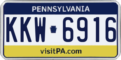 PA license plate KKW6916
