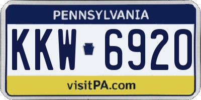PA license plate KKW6920
