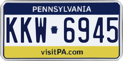 PA license plate KKW6945