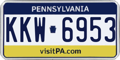 PA license plate KKW6953