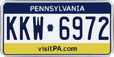PA license plate KKW6972