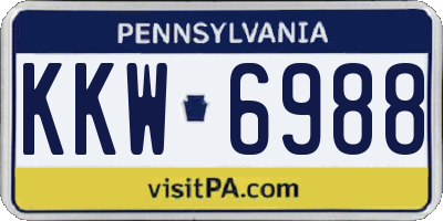 PA license plate KKW6988