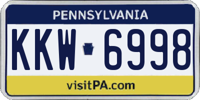 PA license plate KKW6998