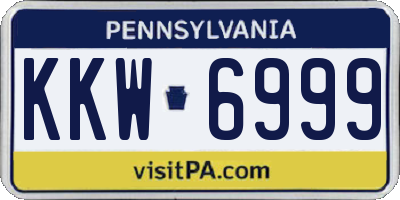 PA license plate KKW6999