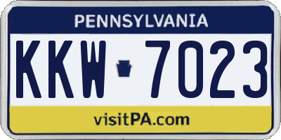 PA license plate KKW7023