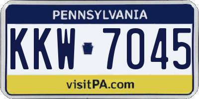 PA license plate KKW7045