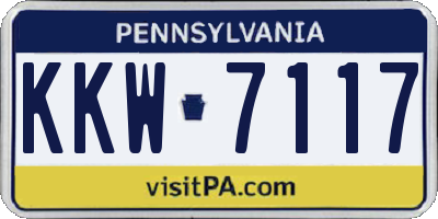 PA license plate KKW7117