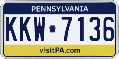 PA license plate KKW7136