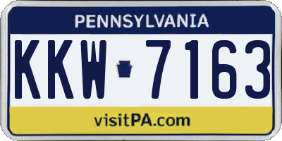 PA license plate KKW7163