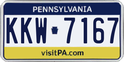 PA license plate KKW7167