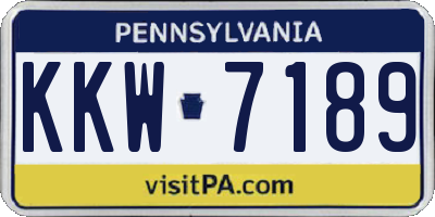 PA license plate KKW7189