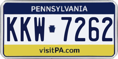 PA license plate KKW7262