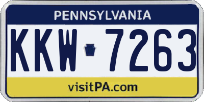 PA license plate KKW7263