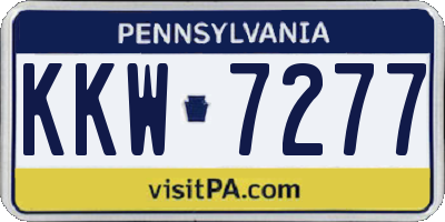 PA license plate KKW7277